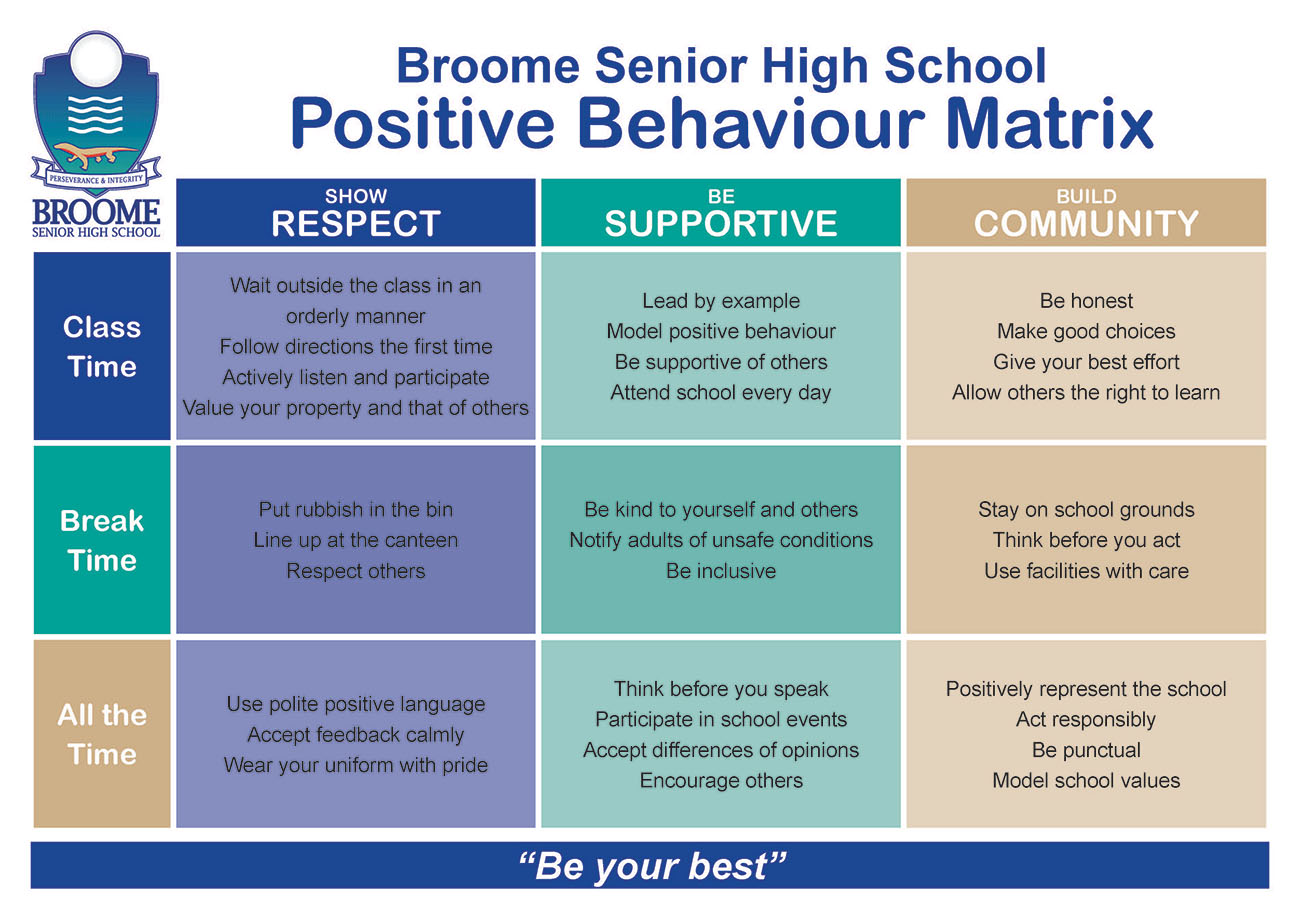 PBS-Positive-Behaviours-Support Matrix Positive Behaviour Support Matrix